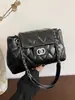 Bolso de Cadena Acolchado de Alta Gama Estilo Chanel para Mujer, Nuevo Modelo 2026 Versátil Bolso de Hombro Cruzado con Cierre de Candado Bolso de Axila