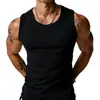 Chaleco estilo explosivo transfronterizo de tiktok para hombre ropa exterior de verano acanalada fitness deportivo simple color liso ropa interior camiseta sin mangas