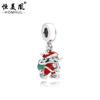Gran oferta de Amazon: colgante de cuentas de aleación navideñas, bricolaje, con forma de Papá Noel, pulsera de cuentas con agujero grande, accesorios