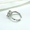 Anillo abierto irregular de textura de circón microincrustado, versátil, de diseño nicho estilo coreano, minimalista, para mujer