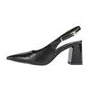 Zapatos de Tacón Alto con Punta, Estilo Europeo y Americano, para Mujer, de Comercio Exterior Transfronterizo, Sandalias Slip-On de Tacón Grueso con Talón Abierto y Punta Cerrada, Versátiles