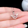 Pingente inteligente de moissanita pingente de ouro 18K moda simples micro cravação corrente de clavícula de colar redondo preço de atacado