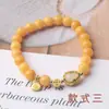 Pulsera de Calcedonia Amarilla Personalizada Profesional Pulsera de Cuentas Exquisitas Pequeñas Joyas para Niñas Color Cera de Abeja Pulsera de Piedra Natural Lote