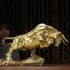 Adornos de Toro de Cobre Puro de Wall Street Ganado de Prosperidad Regalos de Apertura de Empresa Estilo Retro Fundición a la Cera de Agua Fábrica de Producción de Toros