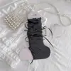 Meias Femininas Youjiaxiu com Laço para Panturrilha Estilo Miu Meias Finas para Pernas Amontoadas Meias Doces com Barra Rebatida Cobertura para Pés Aquecedores de Pernas