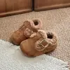 Zapatos Gruesos de Lana de Cordero Birkenstock para Niñas Zapatos de Gamuza para Bebé con Forro de Algodón Terciopelo Zapatos Nuevos de Invierno con Piel Zapatos Caminadores para Niños