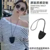 "Colgante Lindo" Ins Piel de Vaca Corazón Bolso Pequeño Colgante de Collar Mini Accesorios Billetera para Monedas Gato
