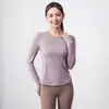 Ropa de secado rápido ropa de yoga ropa de fitness camiseta de manga larga top deportivo ropa de entrenamiento para mujer correr Pilates blusa otoño e invierno