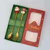 Conjunto de Talheres de Natal Transfronteiriço - Garfo e Colher de Aço Inoxidável, Papai Noel, Árvore, Colher de Sobremesa, Desenho Animado, Criativo