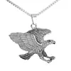 Collar de acero inoxidable titanio acero hombres colgante alas de águila moda europea y americana joyería al por mayor