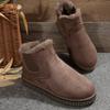 Comercio Exterior Nuevas Botas de Nieve 2025 Otoño e Invierno para Mujer, Color Sólido Cálido, Talla Grande, Banda Elástica, Zapatos Cortos de Algodón con Suela Gruesa Venta al por Mayor
