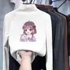 Camada base para meninas, camiseta de fleece com gola alta parcial para crianças, outono e inverno, peça íntima quente versátil, blusa de manga comprida para crianças mais velhas