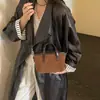 Bolsa de mão em couro fosco, bolsa feminina, novo estilo 2026, de alta qualidade e moderna, cor sólida, estilo coreano, de ombro único, bolsa transversal de camurça