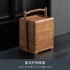 Cesta de Bambú Vintage China Caja de Comida para Frutas y Refrescos Multicapa Portátil para Exteriores Cesta Portátil para Almacenamiento de Té