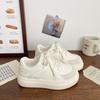 Zapatos Blancos Gruesos Color Blanco Leche para Mujer, Feos y Lindos, Nuevos de Verano 202, Zapatillas Transpirables Chic de Nicho, Zapatos de Pan para Deporte