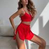 Nuevo Conjunto de Tirantes Deportivos Casuales Europeo y Americano Transfronterizo Primavera/Verano 2026 para Mujer, Conjunto de Dos Piezas Corto de Color Sólido con Abertura que Muestra el Abdomen