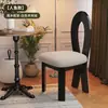 Cadeira de Jantar Vintage em Madeira Maciça Estilo Francês, Cadeira com Encosto de Designer Meio do Século, Cadeira para Toucador de Quarto Estilo Wabi-Sabi, Cadeira Chave