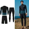 Fato de mergulho feminino de duas peças proteção solar mangas compridas calças compridas roupa de banho masculina modeladora secagem rápida traje para casal snorkeling surf águas-vivas águas termais