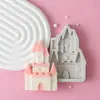 Molde de Silicona para Chocolate Fondant de Castillo 3D Princesa Pequeña Príncipe Niños Bricolaje Molino de Viento Casa Horneado Pastel