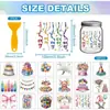Pegatinas de transferencia en frío pintadas a mano con acuarela para tazas de vidrio y cerámica, pegatinas decorativas DIY para tazas y frascos, pegatinas creativas hechas a mano culturales y creativas