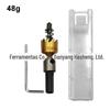 Conjunto de 5 Peças de Broca Escariadora Serrilhada com Revestimento de Titânio, Conjunto de Brocas Perfuradoras para Placa de Alumínio Dourada e Placa de Ferro 16mm 30mm
