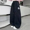 Calça street style linda para meninas outono 2026 novo estilo calça de moletom wide leg infantil para usar no outono calça casual para meninas crianças mais velhas