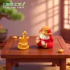 Paisagem em miniatura, estatueta fofa de Mazu, decoração DIY adorável, ornamento para pendurar, salpicado de ouro e jade, simbolizando paz e boa sorte, pequena peça decorativa