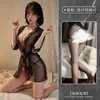 Lingerie Sexy Spring Mountain Dream, Robe de Banho Sedutora de Renda Transparente, Roupa de Dormir Transparente Provocante Desejo Puro