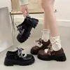 Versátiles zapatos Mary Jane JK para mujer, nuevo modelo primavera y otoño 2026, estilo universitario, zapatos de cuero con suela gruesa y moño para mujer