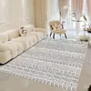 Alfombra Estilo Marroquí Estilo Crema Alfombra para Sala de Estar Sofá Mesa de Café Ins Simple Dormitorio Mesita de Noche Hogar Alfombra de Cachemira