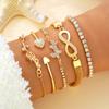 Pulsera Cruzada Nuevo Diseño Europeo y Americano de Gama Alta Figura Infinita de Ocho Mariposa Set de 5 Piezas Accesorios Venta al por Mayor desde Fábrica de Yiwu
