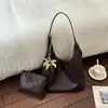 Bolsa Saco Tecida Texturizada Grande Capacidade Retrô Feminina 2026 Nova Moda Simples Diária Bolsa de Ombro Bolsa Tote para o Trabalho