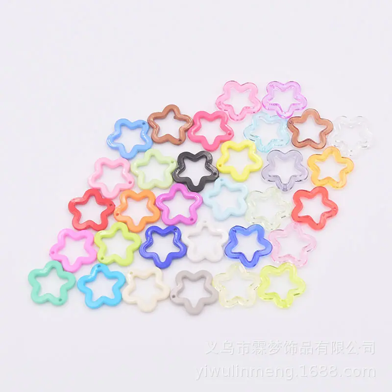 亚克力透明实色梅花吊坠1
