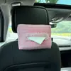 Caixa de Tecido Pendurada Fofa de Coração de Pêssego para Uso em Casa e no Carro, Porta-Tecido para Porta-Braço de Carro
