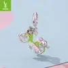 Colgante de Bus Gato Rosa Tono Plateado Accesorios para Motocicleta Estilo Lindo Dulce Genial Bicicleta Coche Convertible DIY Cuentas