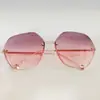 Nuevas Gafas de Sol Sin Montura Adelgazantes Multifacéticas Metálicas de Moda Montura Grande Gafas de Sol Para Fotografía Callejera Usar Viajes Gafas de Alta Gama