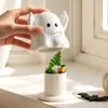 Pote de armazenamento de pedra difusora de fantasminha com dedo do meio engraçado, ornamento de mesa para quarto com aromaterapia sem chama, decoração criativa de pote de aromaterapia