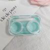 Estojo de Lentes de Contato Cor Macaron, Estojo de Lentes de Contato Cor Pura, Transparente, Compacto, Portátil, Caixa Tudo-em-Um sem Rotação, Caixa de Armazenamento Companheira