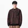 Ropa para Hombre Fengshe / Sudadera pesada de 360 g con cuello redondo y bolsillo en el pecho, diseño de doble cuello estilo americano, manga larga casual holgada para hombre