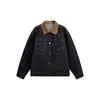 ACE Jaqueta Jeans Rasgado Color Block Gola Reversível Estilo Retrô Trendy Old Money para Homens e Mulheres Jaqueta Cowboy Ocidental HJ5922