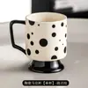 Conjunto de Canecas de Cerâmica Cor Creme Estilo Hepburn Francês de Alto Valor Estético, Combinação de Xícaras de Café com Leite, Copos Altos