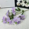Nueva Xiangxuelan de 5 ramas, flor artificial Xiangxuelan individual de alta gama para boda, decoración de arreglos florales para salón de bodas, flor falsa