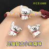 Prata Pura S999 Vintage Desenho de Linha Fofo Cachorrinho Contas Espaçadoras de Furo Grande Pulseira Tecida Colar Acessórios DIY Feitos à Mão