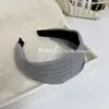 Faixa de Cabelo Cinza de Sarja Leve Estilo Coreano Estilo Cool para o Trabalho Alta Testa Borda Larga Roupa Externa Faixa Emagrecedora de Rosto Presilha de Cabelo