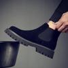 Botas Masculinas 2025 Novos Sapatos Masculinos Chelsea Sapatos de Trabalho Botas Curtas Masculinas Forradas com Lã Sapatos de Cano Alto Inverno Sapatos de Camurça