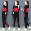 Nuevo Traje Deportivo para Correr de Moda de Primavera y Otoño para Mujer, Casual, Delgado, Estilo Coreano, Sudadera Holgada con Capucha, Talla Grande, Conjunto de Dos Piezas