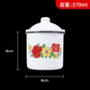 Caneca de Esmalte Clássica Nostálgica Antiga Lata de Chá de Ferro com Tampa Estilo Igual ao de Yin Zheng Antigo Quadro Retrô Copo de Água de Grande Capacidade