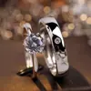 Anillo de pareja clásico de seis garras un par de anillo de cuatro garras ajustable de apertura para hombres y mujeres anillo de boda de diamante anillo de boda al por mayor