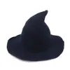 Sombrero de Mago de Hilo de Algodón Más Vendido Transfronterizo Sombrero de Halloween Sombrero de Bruja Puntiagudo de Mujer para Otoño e Invierno Sombrero Mágico Plegable