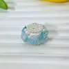 Nova camélia luminosa borda de pérola flor de argila macia bola de flor furo reto contas DIY corrente de celular acessórios de caneta com contas